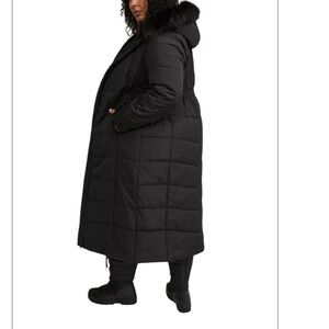 Torrid Plus Size Black Maxi Puffer Snow-Ready Fit & Flare Coat - 2 / 2X